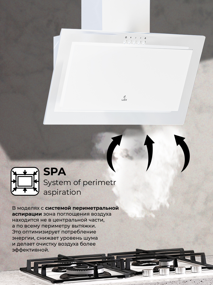 картинка Кухонная вытяжка Lex MIO 600 WHITE 