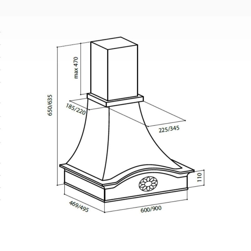 картинка Кухонная вытяжка Lex MILANO 600 WHITE 