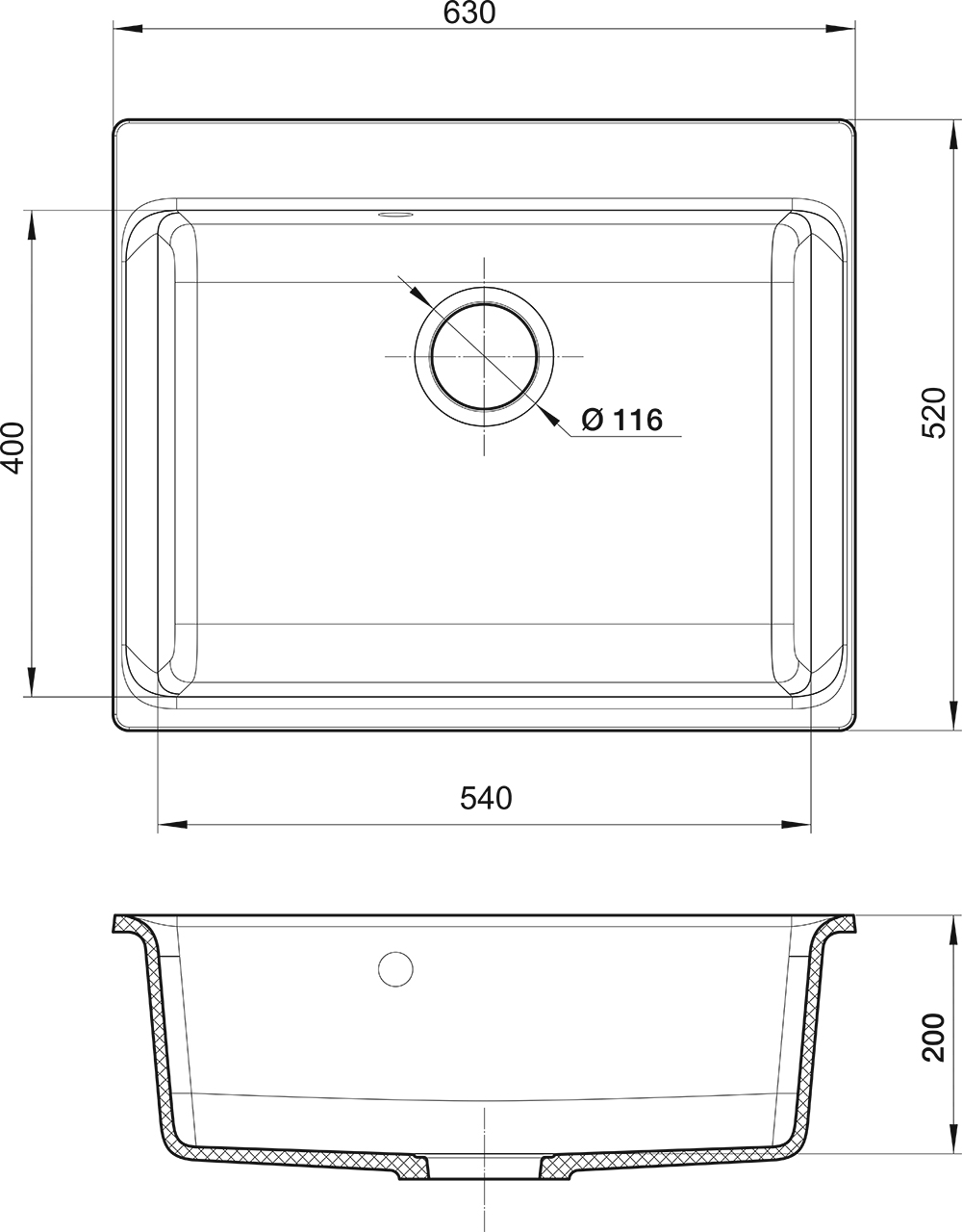 картинка Мойка для кухни Rivelato AXEL Х-60 
