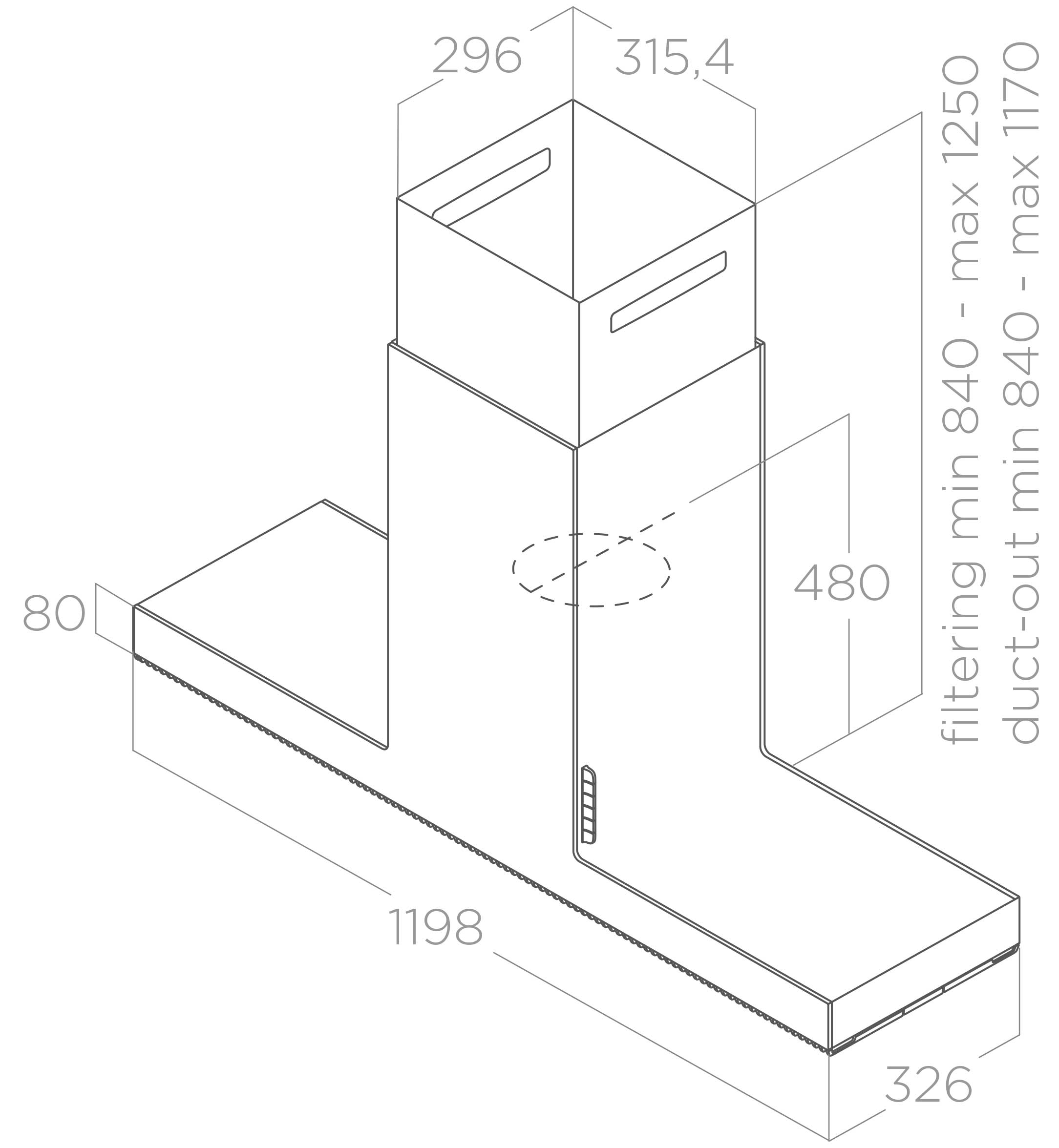 картинка Кухонная вытяжка Elica HAIKU ISLAND BL/A/120 