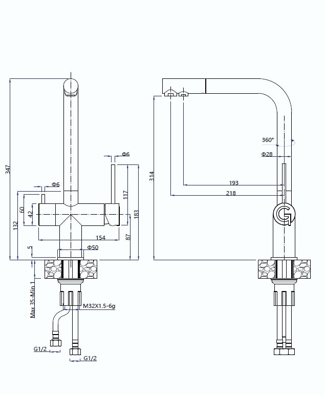картинка Смеситель Rivelato Lugano 1523513 brina/oro 