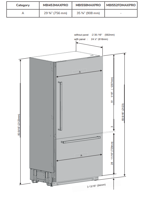 картинка Встраиваемый холодильник Millen MBI558MaxPro 