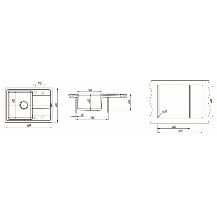 картинка Мойка для кухни Florentina Комби-650 