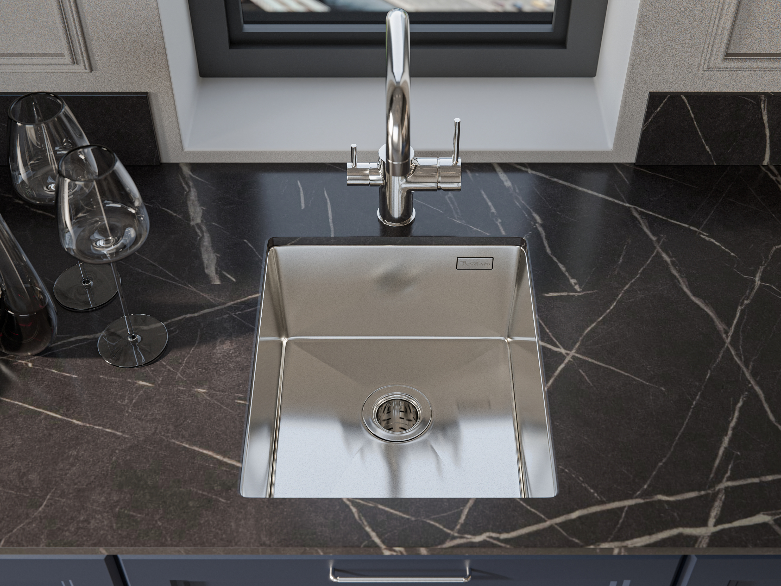 картинка Мойка для кухни Rivelato Rinox 3844 UN 