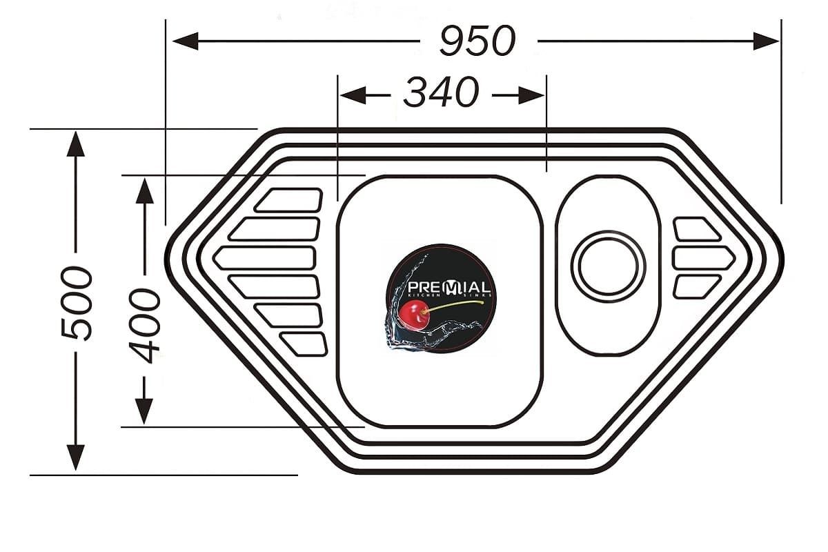 картинка Мойка для кухни Premial 9550C глянец 