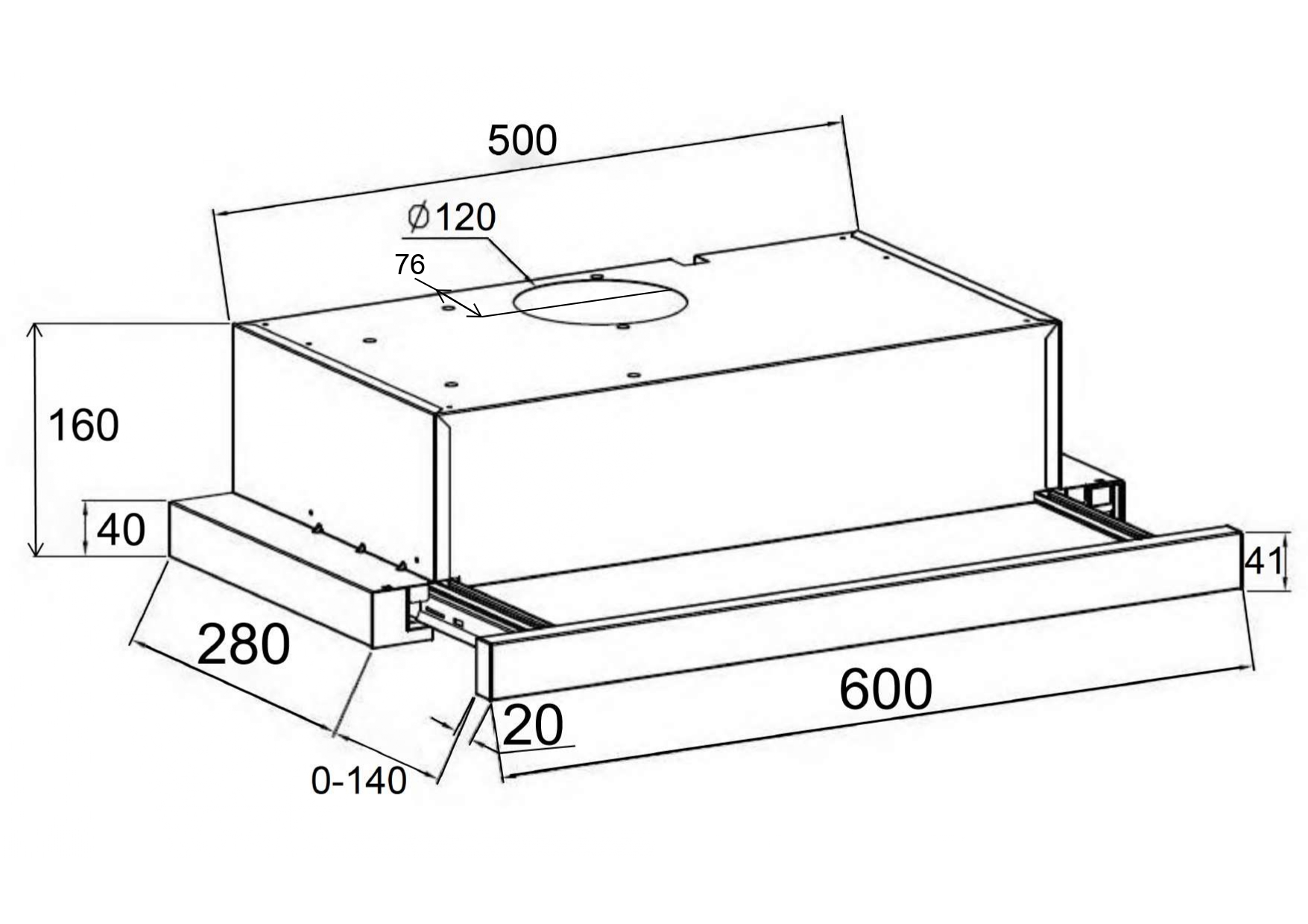 картинка Кухонная вытяжка Lex HUBBLE G 600 GREY 