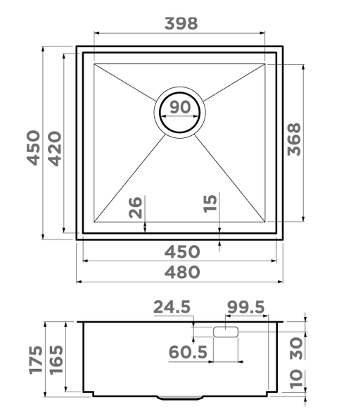 картинка Мойка Omoikiri KASEN 48-26 INT LG 