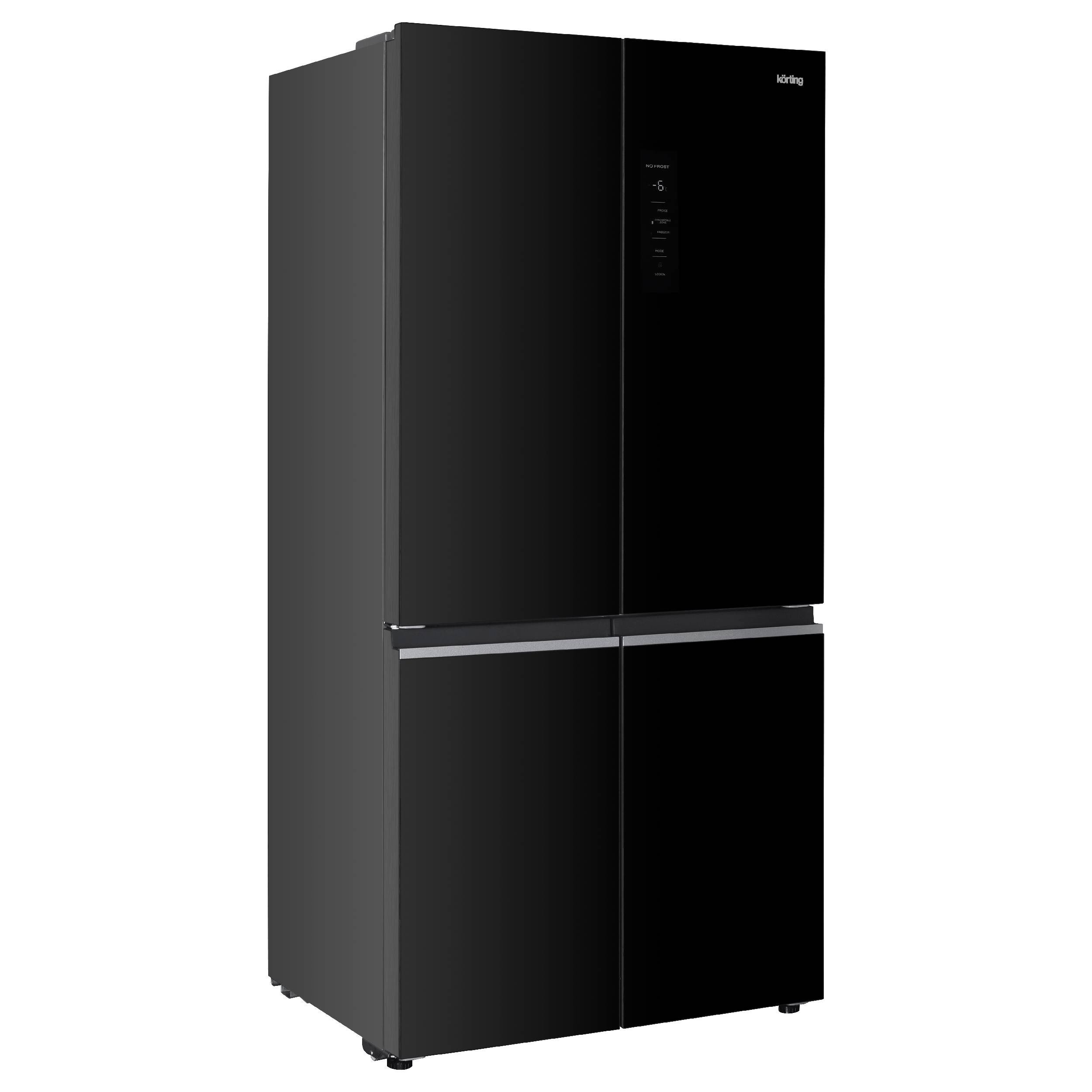 картинка Отдельностоящий холодильник Korting KNFM 91868 GN Черное стекло 
