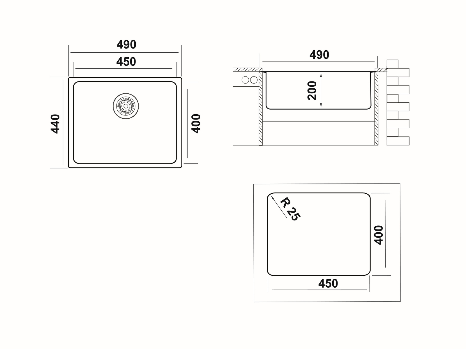 картинка Мойка для кухни Ukinox ЛОФТ LOB450.400 -GT10P 