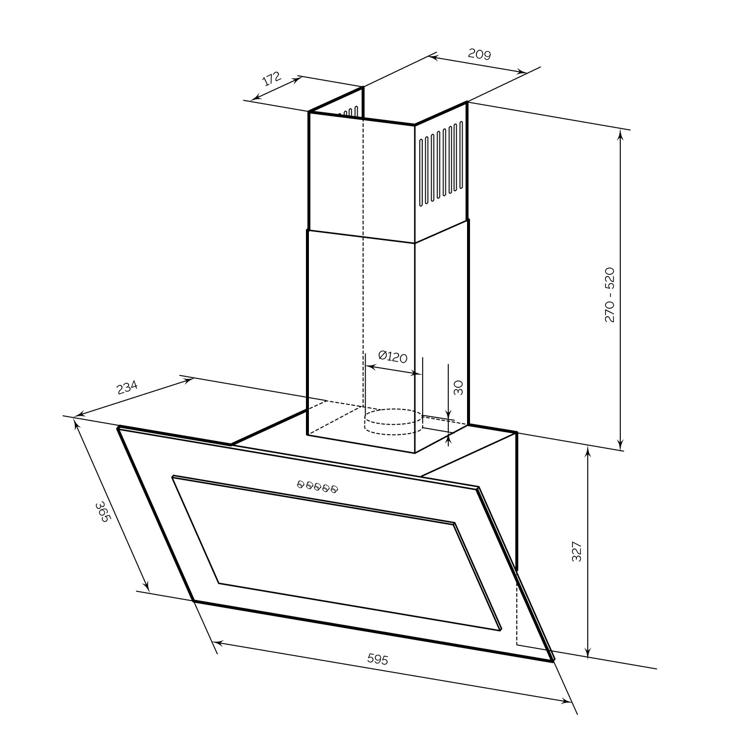 картинка Кухонная вытяжка Lex MIO G 600 WHITE 