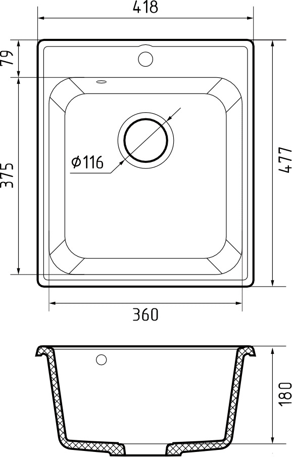 картинка Мойка для кухни Granfest-Quarz GF-Z17 песочный 