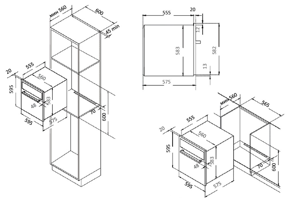 картинка Электрический духовой шкаф Evelux EO 650 PB 