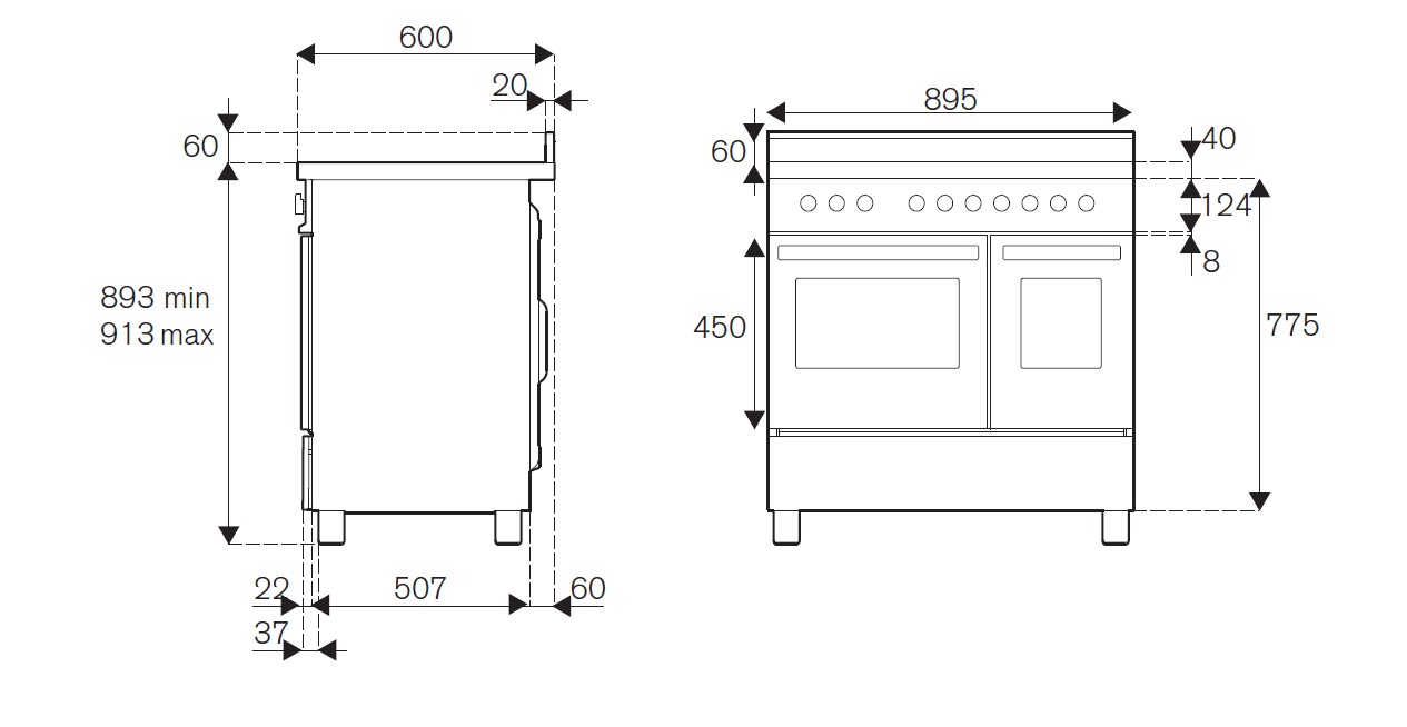 картинка Комбинированная кухонная плита Bertazzoni HER96L2EAVT слоновая кость 