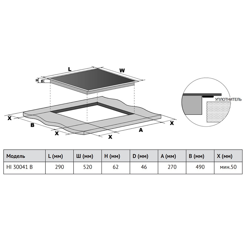 картинка Индукционная варочная панель Korting HI 30041 B 