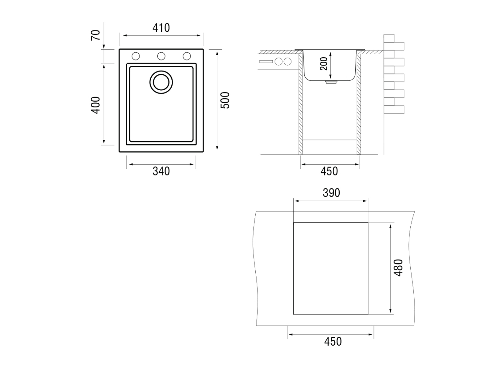 картинка Мойка Longran CUBE CUG 410.500 