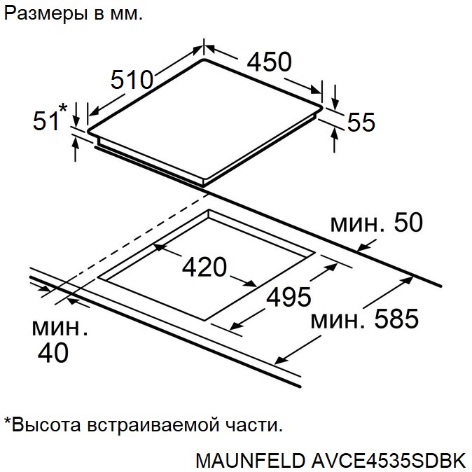 картинка Электрическая варочная панель Maunfeld AVCE4535SDBK 