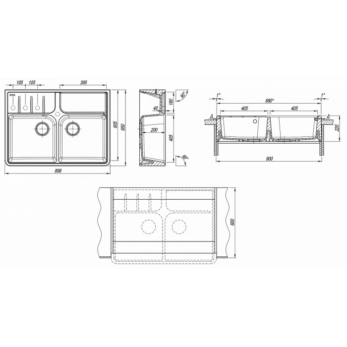 картинка Мойка для кухни Florentina Вилладжио 