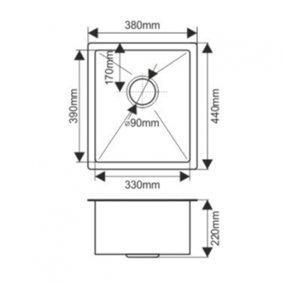картинка Комплект H3844 MELANA ProfLine (мойка и коландер) сатин 
