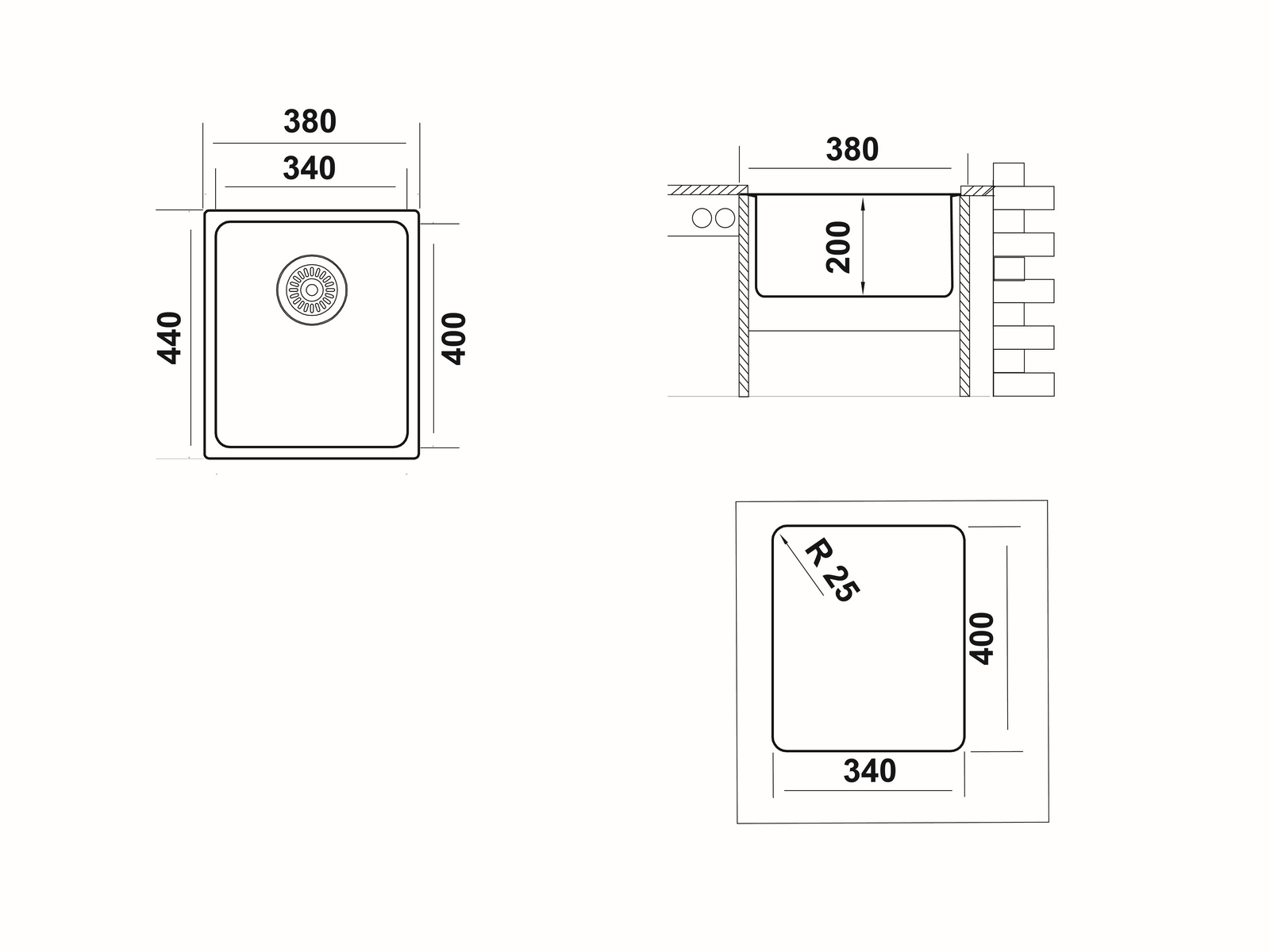 картинка Мойка для кухни Ukinox ЛОФТ LOB340.400 -GT10P 