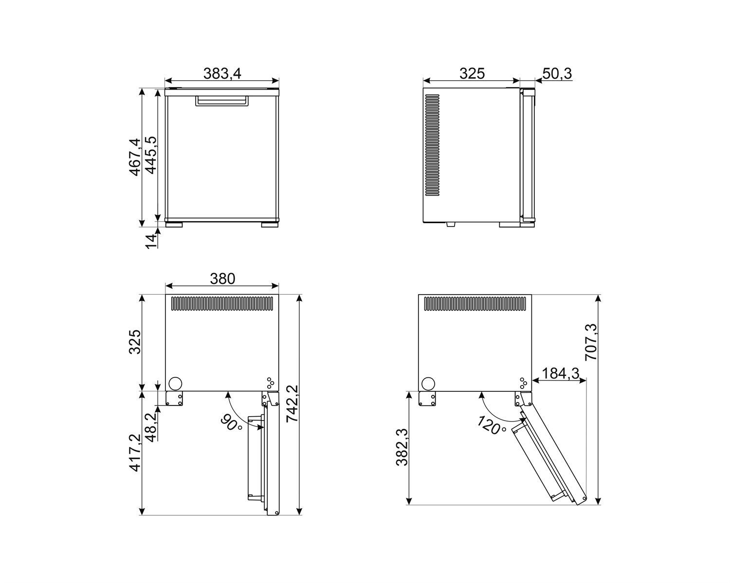 картинка Отдельностоящий мини-бар Smeg MTE30 