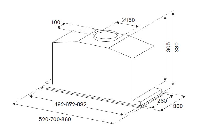 картинка Кухонная вытяжка Bertazzoni KIN52MOD1XC 