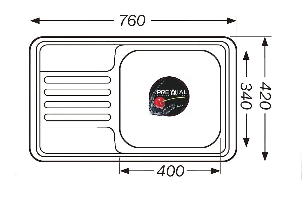 картинка Мойка для кухни Premial 7642 L полированная 