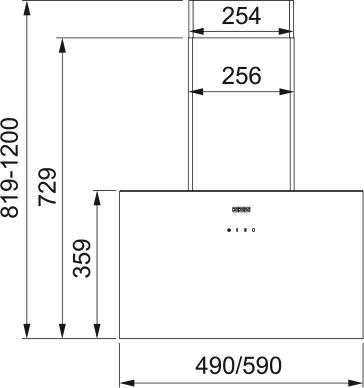 картинка Кухонная вытяжка наклонная Franke LENS BK 50 черная 