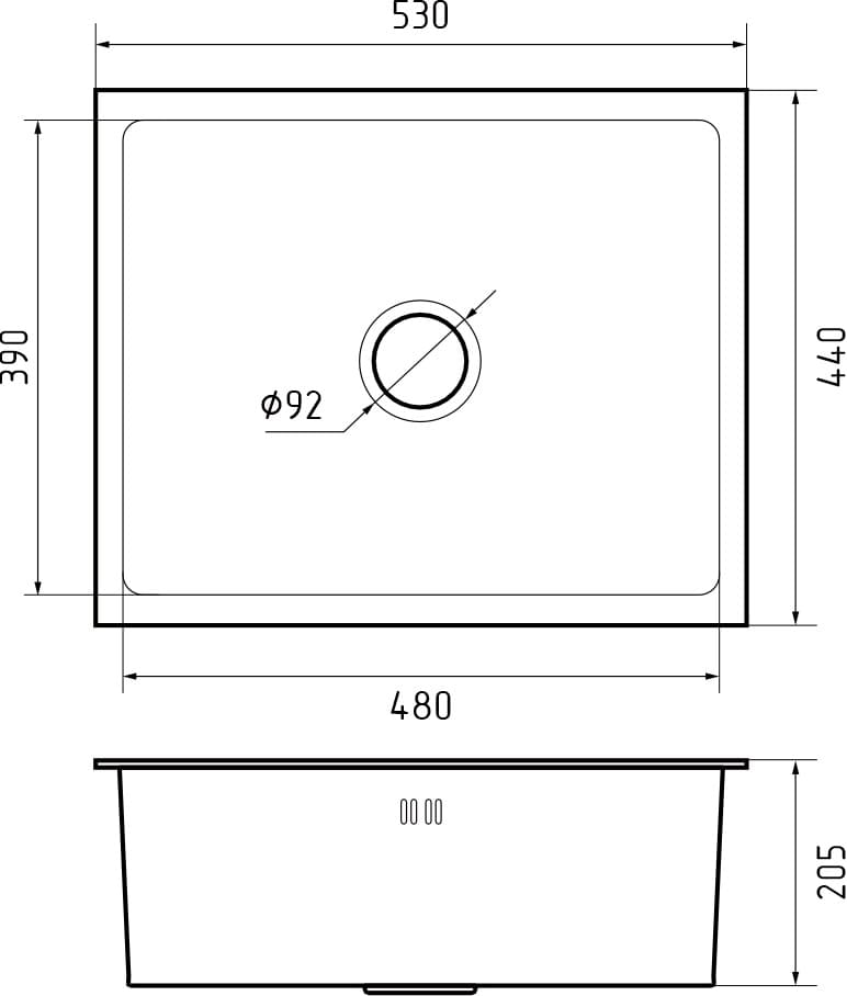 картинка Мойка для кухни Granfest 5344 нержавеющая сталь 
