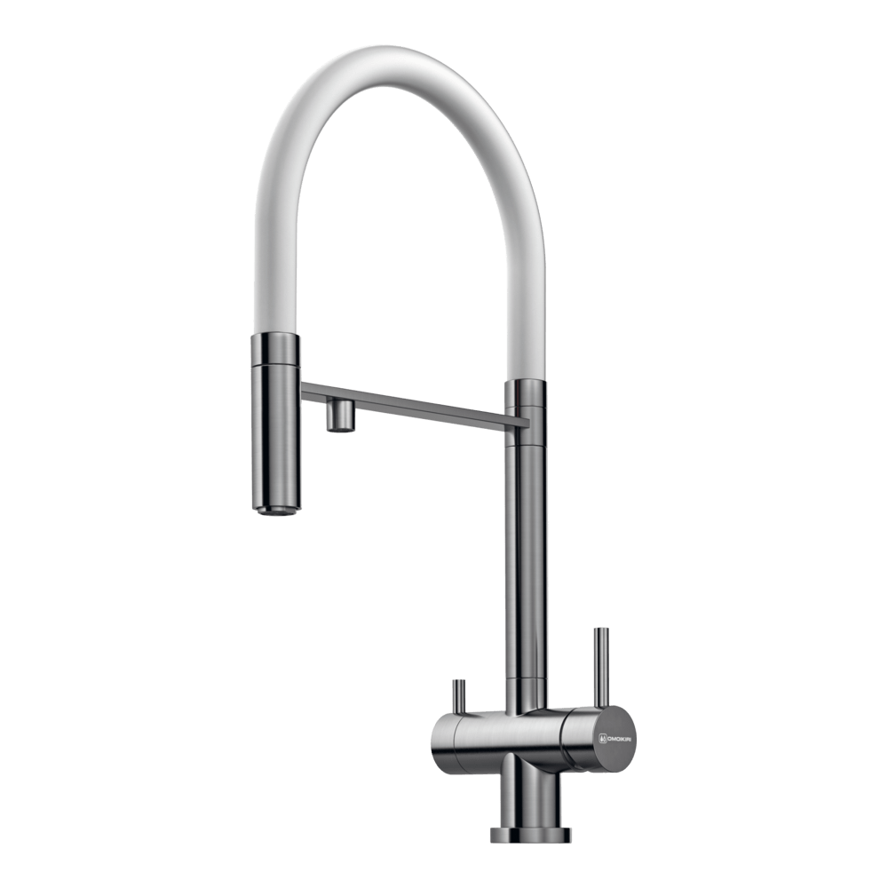 картинка Смеситель Omoikiri KANTO-BN-WH нержавеющая сталь 