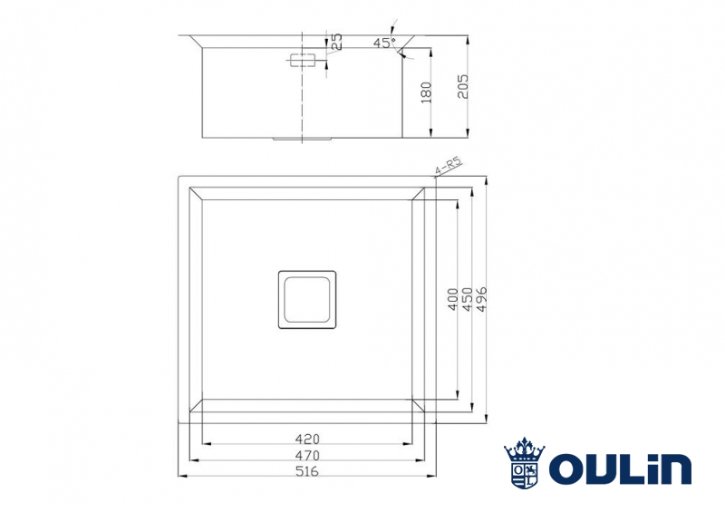 картинка Мойка для кухни Oulin OL-FU114 