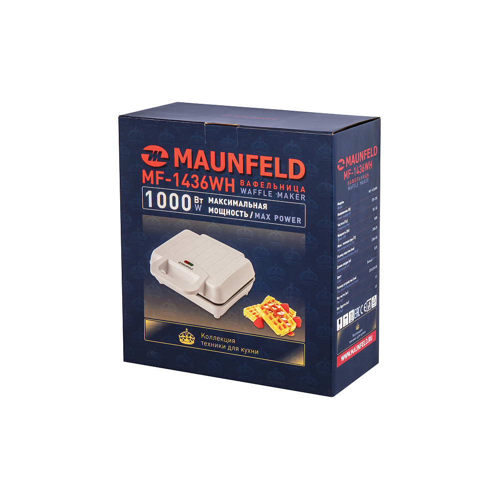 картинка Вафельница Maunfeld MF-1436WH 