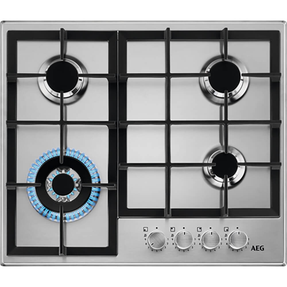 картинка Газовая варочная панель Aeg HGB64420SM нержавеющая сталь  