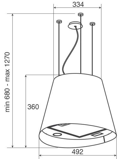 картинка Кухонная вытяжка Jetair GISELA BK/F/50 Черный 