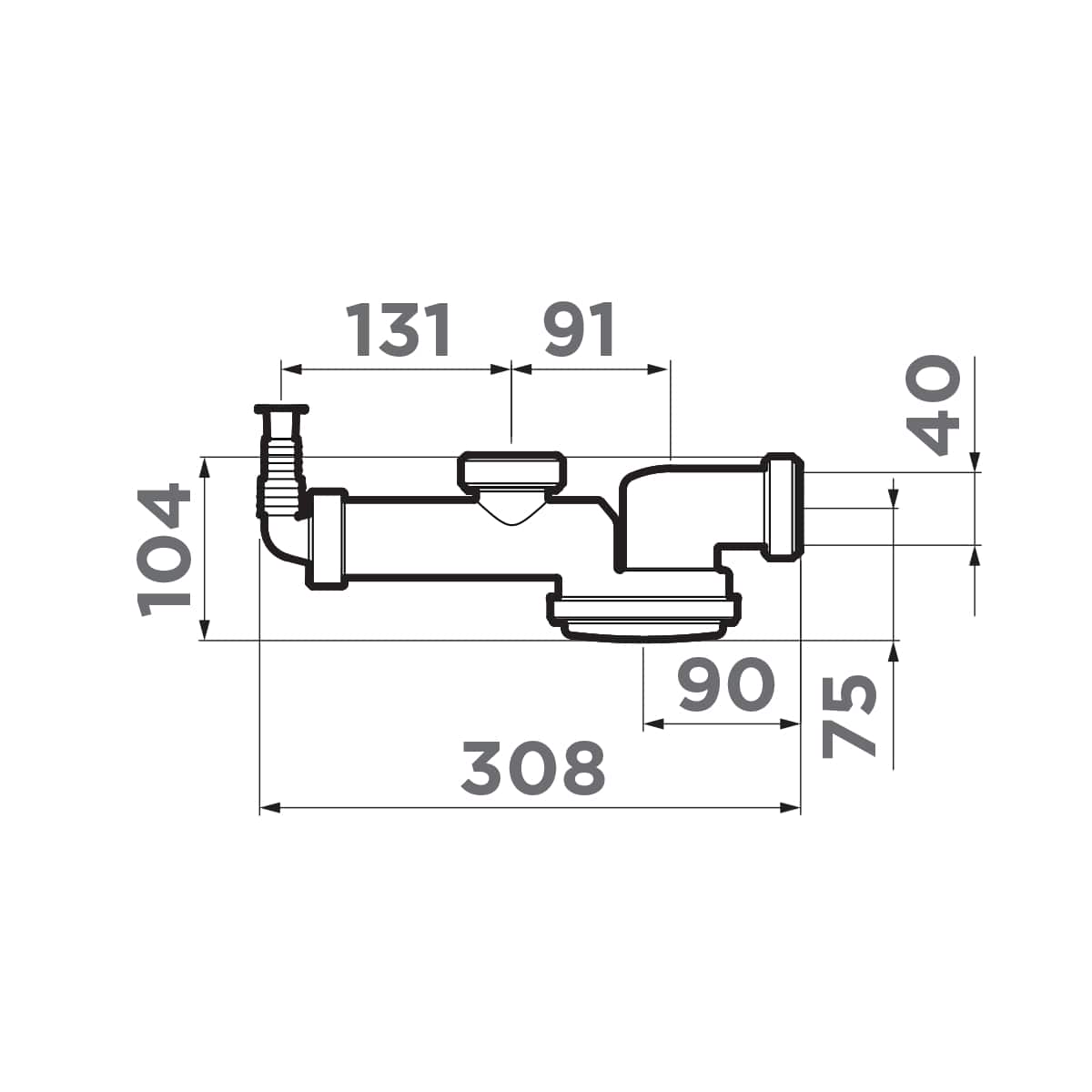 картинка Компактный сифон с гидрозатвором Omoikiri S-01 