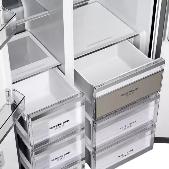 картинка Полувстраиваемый холодильник Kuppersberg RFSN 1990 SG серебро 