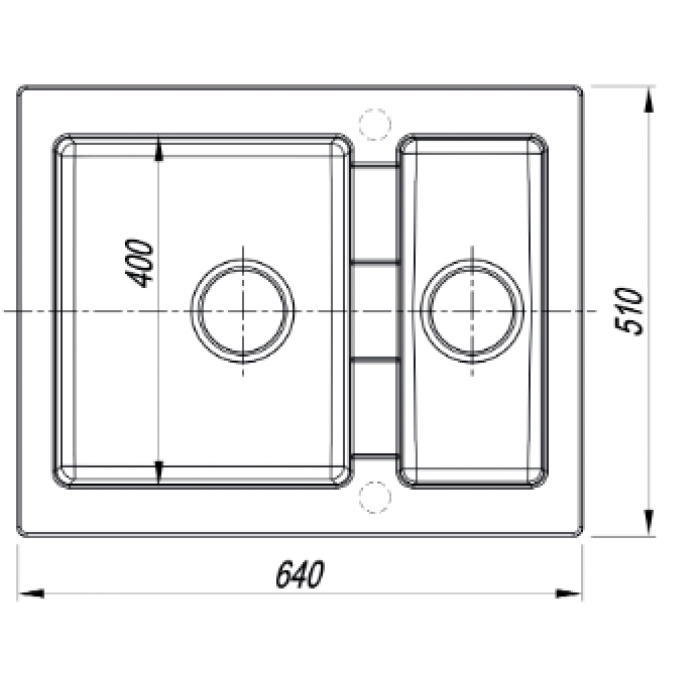 картинка |Discount| Кухонная мойка Florentina КОМБИ-640К  