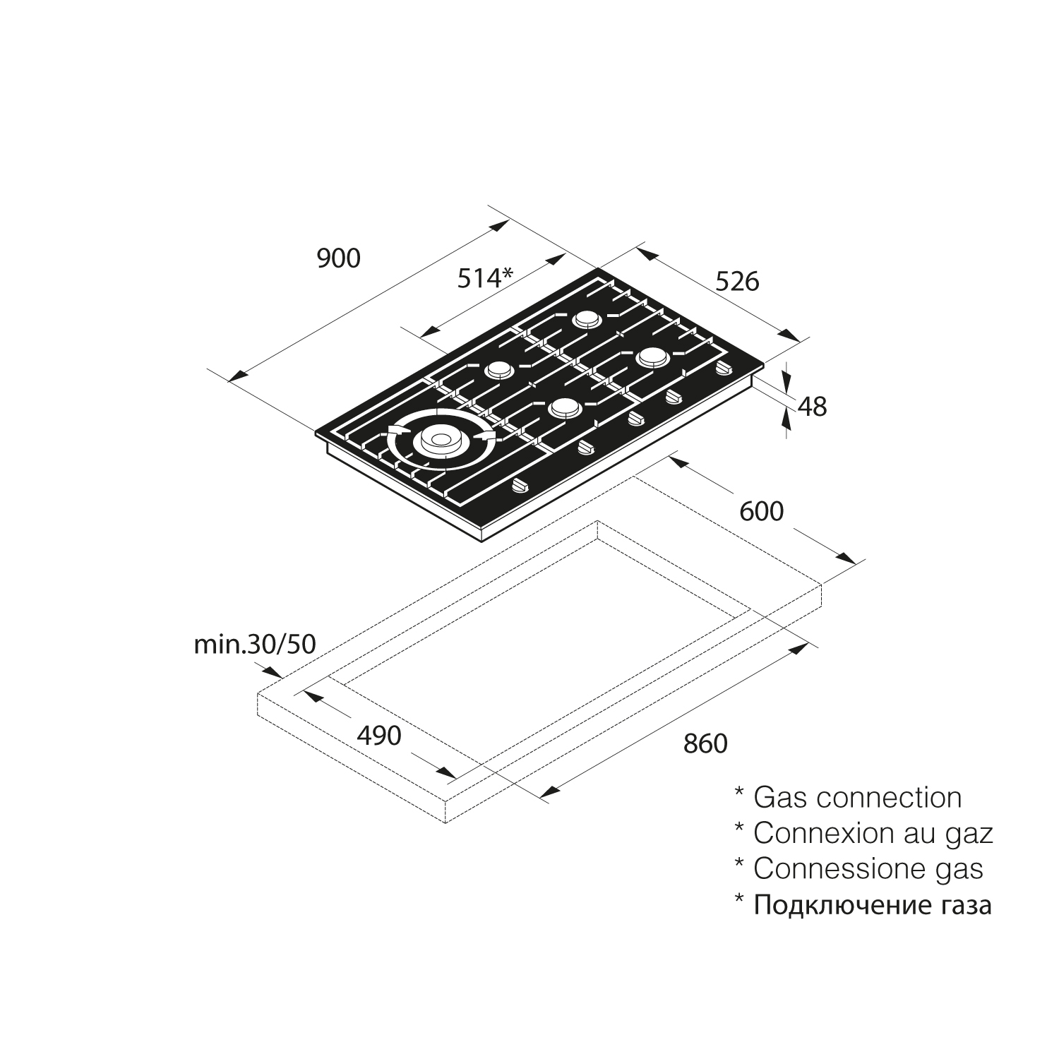 картинка Газовая варочная панель ASKO HG1986AB 