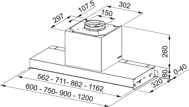 картинка Кухонная вытяжка полновстраиваемая Franke FSTS DRIP-FREE 120 X 