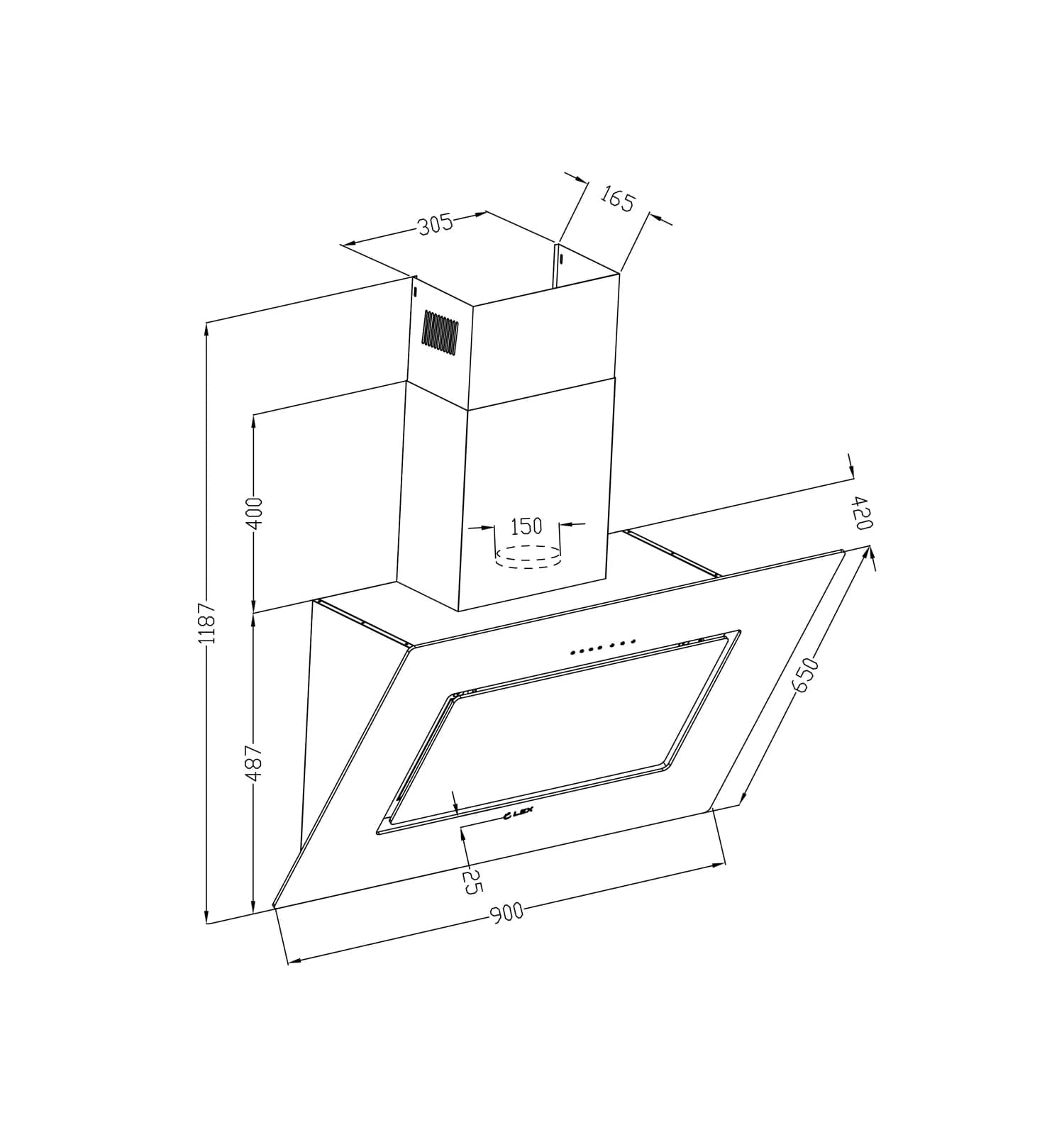 картинка Кухонная вытяжка Lex LEILA 900 WHITE 