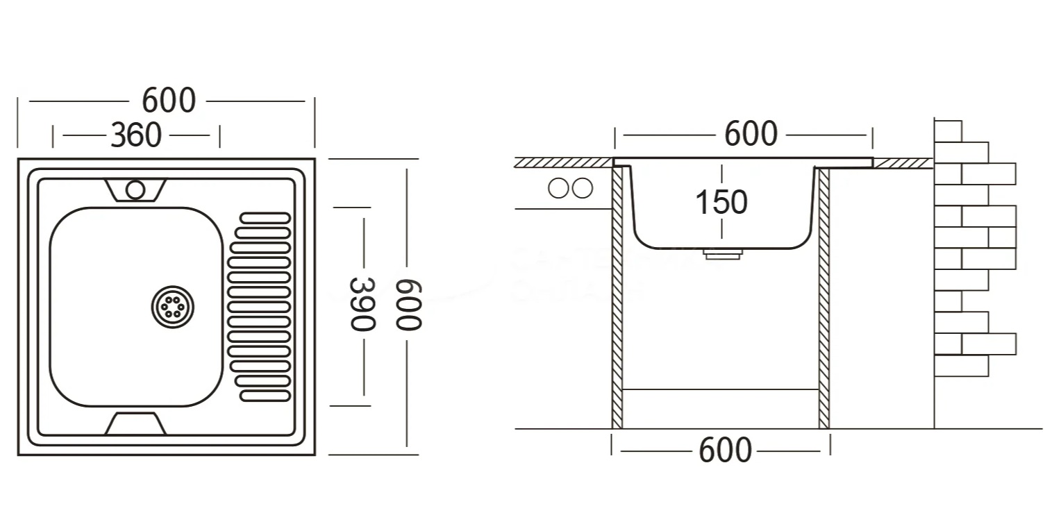 картинка Мойка Ukinox STD600.600 ---5C 0LS 
