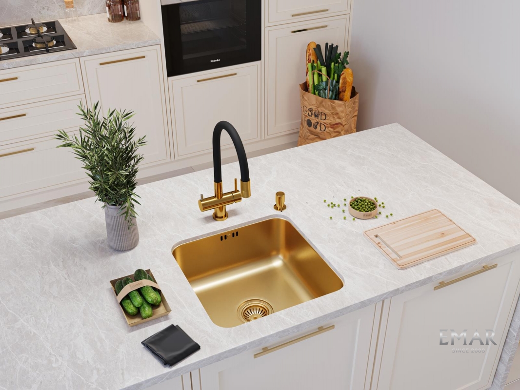 картинка Мойка для кухни Emar EMB-127А PVD Nano Golden 