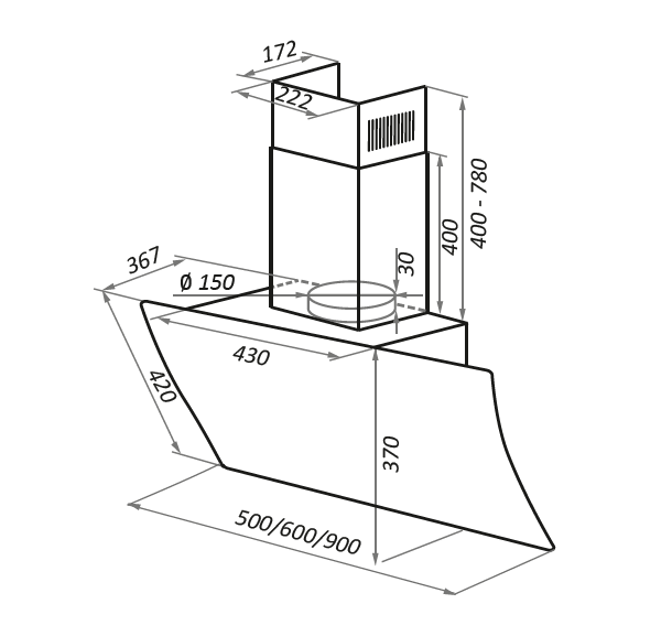 картинка Кухонная вытяжка Maunfeld SKY STAR CHEF 60 GLASS WHITE 