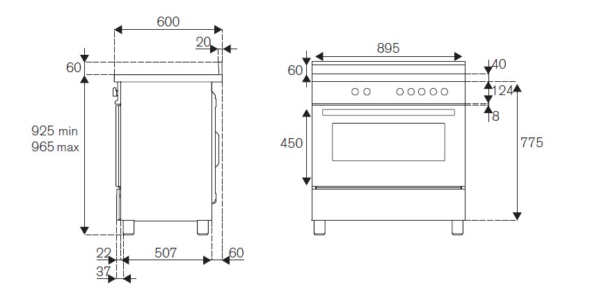 картинка Комбинированная кухонная плита Bertazzoni HER95I2EAVT слоновая кость 