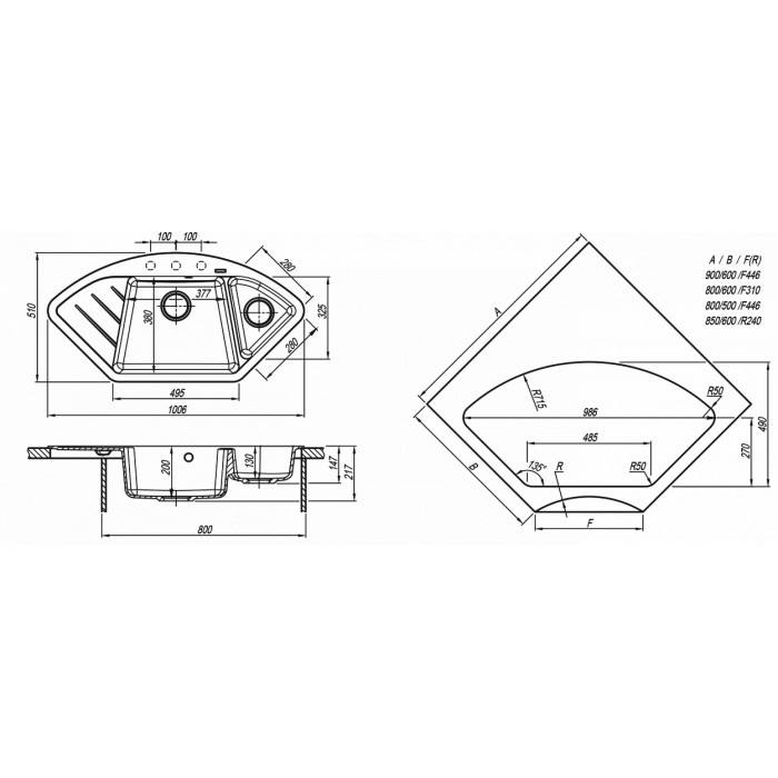 картинка Мойка для кухни Florentina Веста 