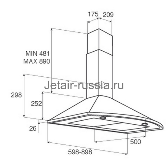 картинка Кухонная вытяжка Jetair JENNY TC-S 60 INX-10 