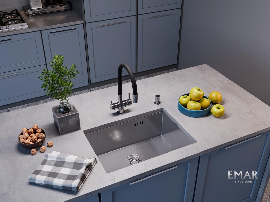 картинка Мойка для кухни Emar EMB-132 PVD Nano Satine 