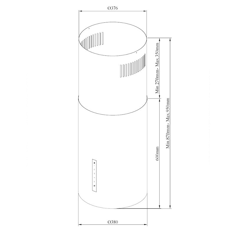 картинка Кухонная вытяжка Korting KHA 39970 W CYLINDER 