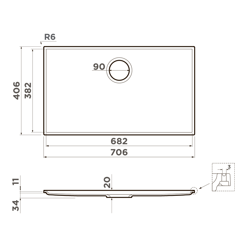 картинка Кухонная мойка Omoikiri KITEN 70-INT 