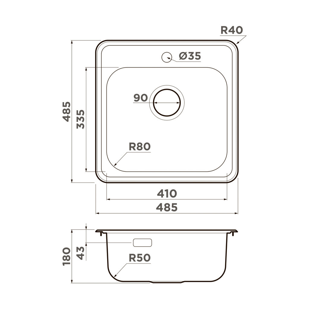 картинка Мойка для кухни Omoikiri NOTORO 48-SI MATT 