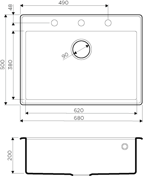 картинка Мойка для кухни Omoikiri Tedori 68 